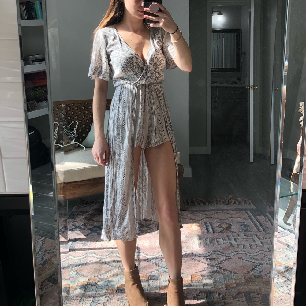 Unique high low romper
